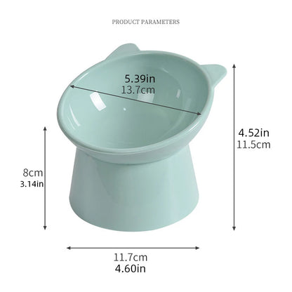 Pet Food Bowl Tilt High Bottom Antichoking & Antidump Feeding Bowl.