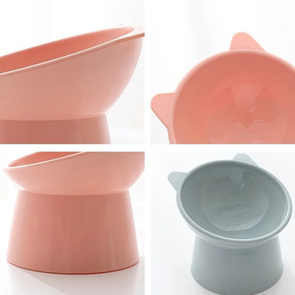 Pet Food Bowl Tilt High Bottom Antichoking & Antidump Feeding Bowl.