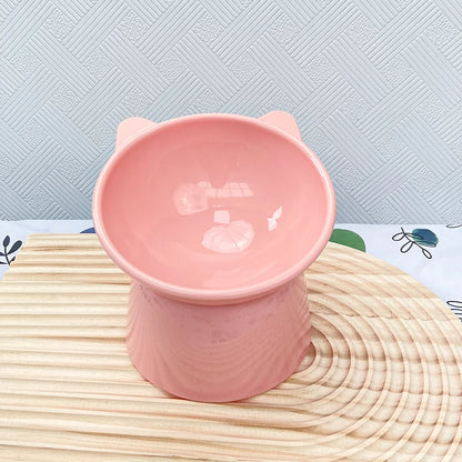 Pet Food Bowl Tilt High Bottom Antichoking & Antidump Feeding Bowl.