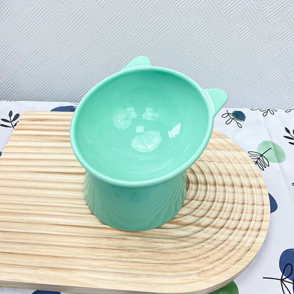 Pet Food Bowl Tilt High Bottom Antichoking & Antidump Feeding Bowl.