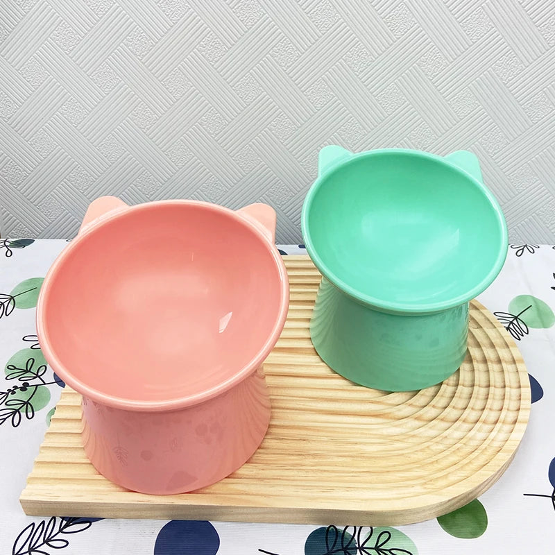 Pet Food Bowl Tilt High Bottom Antichoking & Antidump Feeding Bowl.